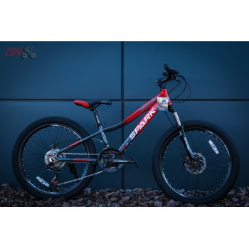  Велосипед SPARK MONTERO JR. (колеса - 24", алюмінієва рама - 11") сірий з червоним