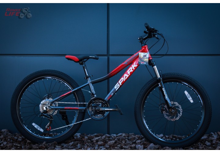  Велосипед SPARK MONTERO JR. (колеса - 24", алюмінієва рама - 11") сірий з червоним