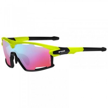 Очки R2 Rocket Matt Black Yellow линзы Pink с покрытием Blue Revo HD Tech