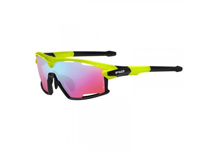 Очки R2 Rocket Matt Black Yellow линзы Pink с покрытием Blue Revo HD Tech